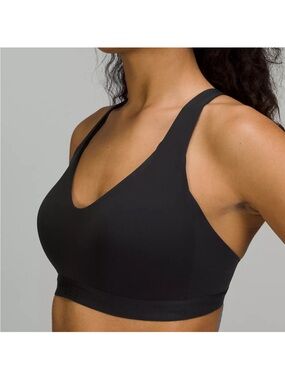 Lululemon Up for It Bra Black Women’s Mesh Cross No Wire Back Medium Support
